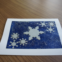 Winter's Night Dream: White stars on starry blue field.